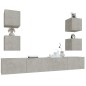 vidaXL Set di Mobili Porta TV 6 pz Grigio Cemento in Legno Multistrato vidaXL Set di Mobili Porta TV 6 pz Grigio Cemento in Legno Multistrato