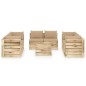 vidaXL Set Divani da Giardino con Cuscini 9 pz Legno Impregnato Verde vidaXL Set Divani da Giardino con Cuscini 9 pz Legno Impregnato Verde