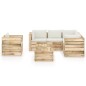vidaXL Set Salotto da Giardino con Cuscini 8 pz Legno Impregnato Verde vidaXL Set Salotto da Giardino con Cuscini 8 pz Legno Impregnato Verde