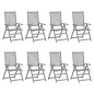 vidaXL Sedie Giardino Reclinabili 8pz Cuscini Massello Acacia Grigio vidaXL Sedie Giardino Reclinabili 8pz Cuscini Massello Acacia Grigio