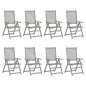 vidaXL Sedie Giardino Reclinabili 8pz Cuscini Massello Acacia Grigio vidaXL Sedie Giardino Reclinabili 8pz Cuscini Massello Acacia Grigio