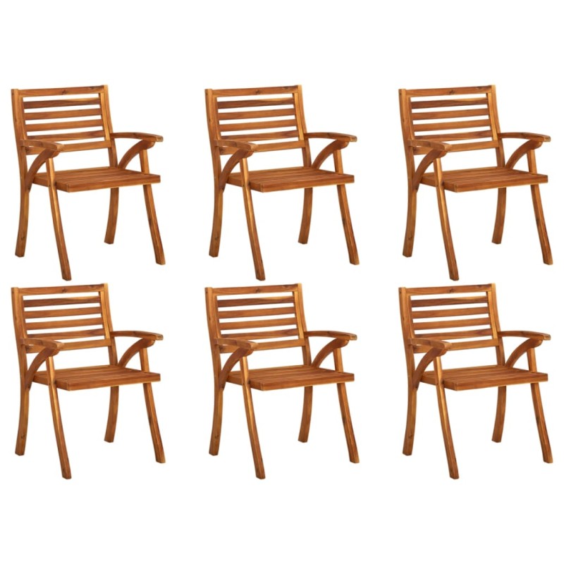 vidaXL Sedie da Giardino 6 pz in Legno Massello di Acacia vidaXL Sedie da Giardino 6 pz in Legno Massello di Acacia
