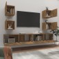 vidaXL Set di Mobili Porta TV 6 pz Rovere Fumo in Legno Multistrato