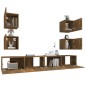 vidaXL Set di Mobili Porta TV 6 pz Rovere Fumo in Legno Multistrato
