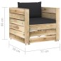 vidaXL Set Salotto da Giardino con Cuscini 7 pz Legno Impregnato Verde