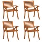 vidaXL Sedie da Giardino con Cuscini 4 pz in Legno Massello di Acacia vidaXL Sedie da Giardino con Cuscini 4 pz in Legno Massello di Acacia