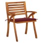 vidaXL Sedie da Giardino con Cuscini 4 pz in Legno Massello di Acacia vidaXL Sedie da Giardino con Cuscini 4 pz in Legno Massello di Acacia