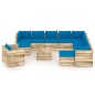 vidaXL Set Salotto da Giardino con Cuscini 12pz Legno Impregnato Verde vidaXL Set Salotto da Giardino con Cuscini 12pz Legno Impregnato Verde