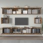 Set di Mobili Porta TV 6 pz Rovere Fumo in Legno Multistrato Set di Mobili Porta TV 6 pz Rovere Fumo in Legno Multistrato