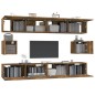 Set di Mobili Porta TV 6 pz Rovere Fumo in Legno Multistrato Set di Mobili Porta TV 6 pz Rovere Fumo in Legno Multistrato