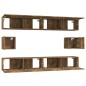 Set di Mobili Porta TV 6 pz Rovere Fumo in Legno Multistrato Set di Mobili Porta TV 6 pz Rovere Fumo in Legno Multistrato