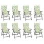 vidaXL Sedie Giardino Reclinabili 8pz Cuscini Massello Acacia Grigio vidaXL Sedie Giardino Reclinabili 8pz Cuscini Massello Acacia Grigio