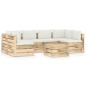 vidaXL Set Divani da Giardino con Cuscini 7 pz Legno Impregnato Verde vidaXL Set Divani da Giardino con Cuscini 7 pz Legno Impregnato Verde