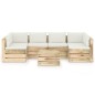 vidaXL Set Divani da Giardino con Cuscini 7 pz Legno Impregnato Verde vidaXL Set Divani da Giardino con Cuscini 7 pz Legno Impregnato Verde
