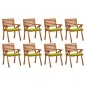 vidaXL Sedie da Giardino con Cuscini 8 pz in Legno Massello di Acacia vidaXL Sedie da Giardino con Cuscini 8 pz in Legno Massello di Acacia