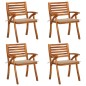 vidaXL Sedie da Giardino con Cuscini 4 pz in Legno Massello di Acacia vidaXL Sedie da Giardino con Cuscini 4 pz in Legno Massello di Acacia