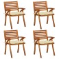 vidaXL Sedie da Giardino con Cuscini 4 pz in Legno Massello di Acacia vidaXL Sedie da Giardino con Cuscini 4 pz in Legno Massello di Acacia