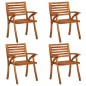 vidaXL Sedie da Giardino con Cuscini 4 pz in Legno Massello di Acacia vidaXL Sedie da Giardino con Cuscini 4 pz in Legno Massello di Acacia