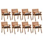 vidaXL Sedie da Giardino con Cuscini 8 pz in Legno Massello di Acacia vidaXL Sedie da Giardino con Cuscini 8 pz in Legno Massello di Acacia