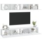 Mobili Porta TV a Parete 4 pz Bianco Lucido 100x30x30 cm Mobili Porta TV a Parete 4 pz Bianco Lucido 100x30x30 cm