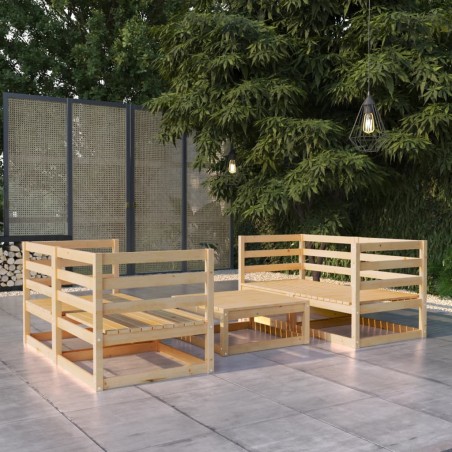 vidaXL Set Divani da Giardino 5 pz in Legno Massello di Pino