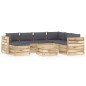 vidaXL Set Salotto da Giardino con Cuscini 8 pz Legno Impregnato Verde vidaXL Set Salotto da Giardino con Cuscini 8 pz Legno Impregnato Verde