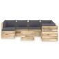 vidaXL Set Salotto da Giardino con Cuscini 8 pz Legno Impregnato Verde vidaXL Set Salotto da Giardino con Cuscini 8 pz Legno Impregnato Verde