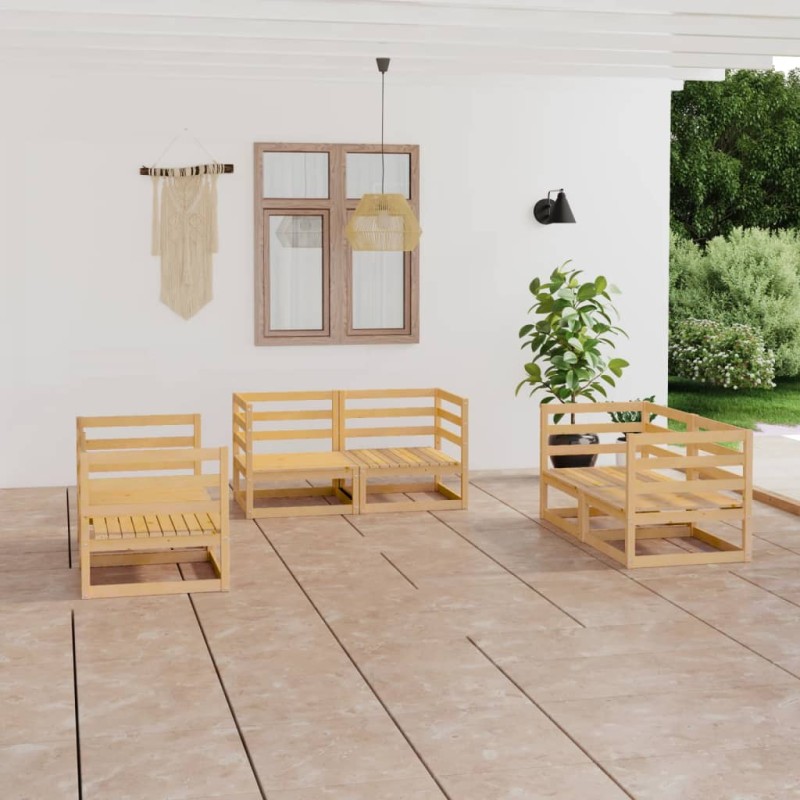 vidaXL Set Divani da Giardino 6 pz in Legno Massello di Pino vidaXL Set Divani da Giardino 6 pz in Legno Massello di Pino