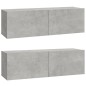 Set di Mobili Porta TV 6 pz Grigio Cemento in Legno Multistrato Set di Mobili Porta TV 6 pz Grigio Cemento in Legno Multistrato