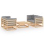 vidaXL Set Divani da Giardino 5 pz con Cuscini Legno Massello di Pino vidaXL Set Divani da Giardino 5 pz con Cuscini Legno Massello di Pino