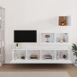 Set di Mobili Porta TV 4 pz Bianco Lucido in Legno Multistrato Set di Mobili Porta TV 4 pz Bianco Lucido in Legno Multistrato