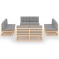vidaXL Set Divani da Giardino 8 pz con Cuscini Legno Massello Pino vidaXL Set Divani da Giardino 8 pz con Cuscini Legno Massello Pino