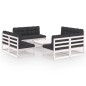 vidaXL Set Divani da Giardino 9 pz con Cuscini Legno Massello di Pino vidaXL Set Divani da Giardino 9 pz con Cuscini Legno Massello di Pino