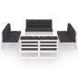 vidaXL Set Divani da Giardino 9 pz con Cuscini Legno Massello di Pino vidaXL Set Divani da Giardino 9 pz con Cuscini Legno Massello di Pino