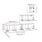 Set di Mobili Porta TV 4 pz Bianco Lucido in Legno Multistrato Set di Mobili Porta TV 4 pz Bianco Lucido in Legno Multistrato