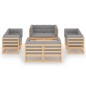 vidaXL Set Divani da Giardino 9 pz con Cuscini Legno Massello di Pino vidaXL Set Divani da Giardino 9 pz con Cuscini Legno Massello di Pino