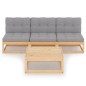 vidaXL Set Divani da Giardino 4 pz con Cuscini Legno Massello Pino vidaXL Set Divani da Giardino 4 pz con Cuscini Legno Massello Pino