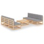 vidaXL Set Divani da Giardino 7 pz con Cuscini Legno Massello di Pino vidaXL Set Divani da Giardino 7 pz con Cuscini Legno Massello di Pino