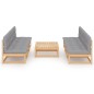 vidaXL Set Divani da Giardino 7 pz con Cuscini Legno Massello di Pino vidaXL Set Divani da Giardino 7 pz con Cuscini Legno Massello di Pino