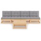 vidaXL Set Divani da Giardino 5 pz con Cuscini Legno Massello di Pino