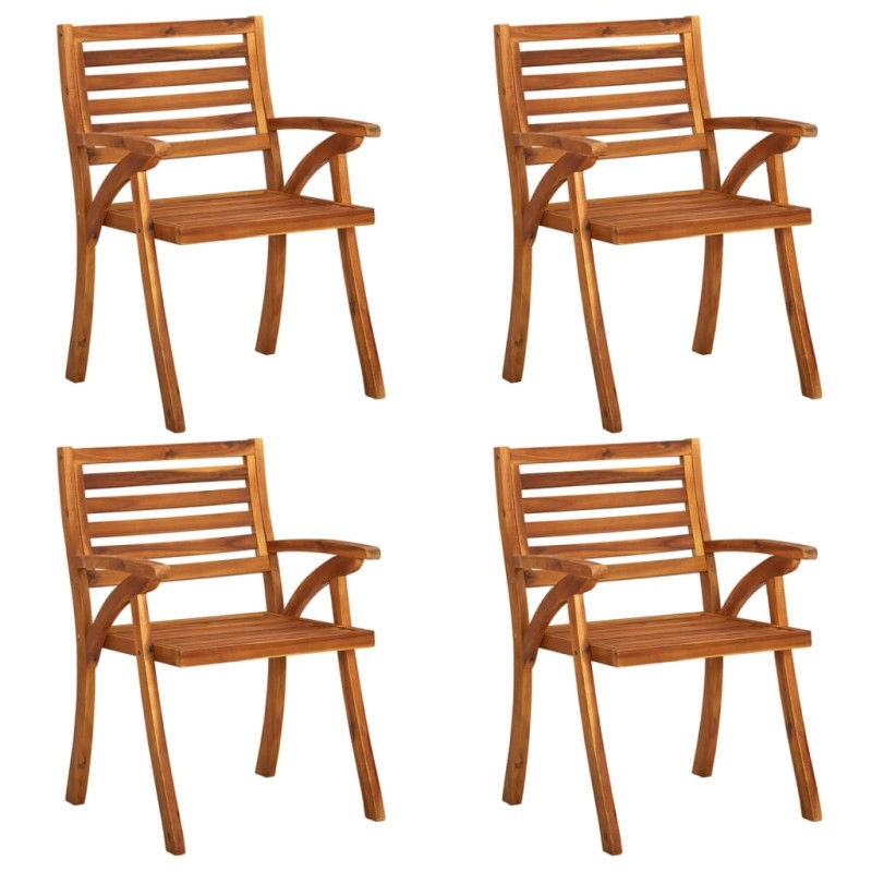 vidaXL Sedie da Giardino 4 pz in Legno Massello di Acacia vidaXL Sedie da Giardino 4 pz in Legno Massello di Acacia