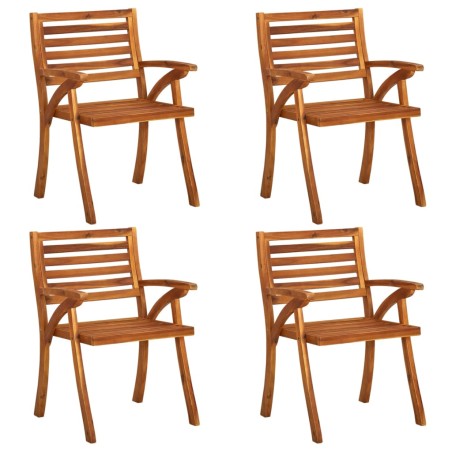 vidaXL Sedie da Giardino 4 pz in Legno Massello di Acacia