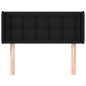 Testiera ad Orecchio Nera 93x16x78/88 cm in Tessuto Testiera ad Orecchio Nera 93x16x78/88 cm in Tessuto