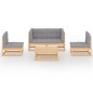 vidaXL Set Divani da Giardino 5 pz con Cuscini Legno Massello di Pino vidaXL Set Divani da Giardino 5 pz con Cuscini Legno Massello di Pino
