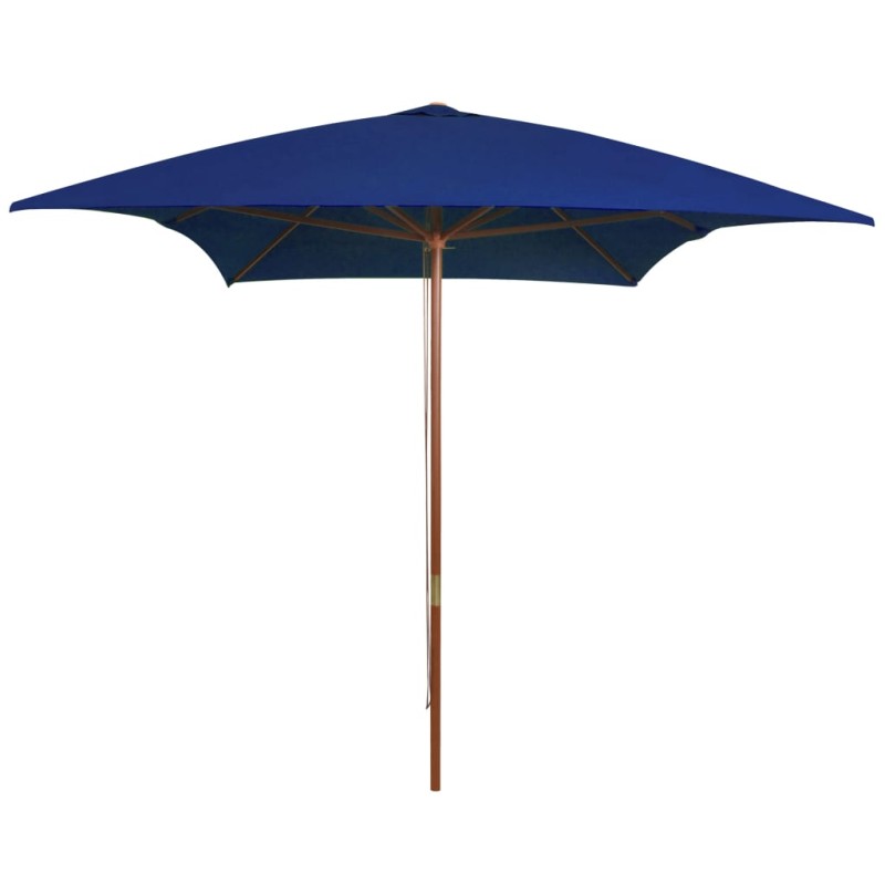 Ombrellone da Esterni con Palo in Legno 200x300 cm Blu Ombrellone da Esterni con Palo in Legno 200x300 cm Blu