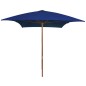 Ombrellone da Esterni con Palo in Legno 200x300 cm Blu Ombrellone da Esterni con Palo in Legno 200x300 cm Blu