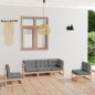 vidaXL Set Divani da Giardino 5 pz con Cuscini Legno Massello di Pino vidaXL Set Divani da Giardino 5 pz con Cuscini Legno Massello di Pino