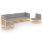 vidaXL Set Divani da Giardino 6 pz con Cuscini Legno Massello Pino