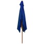 Ombrellone da Esterni con Palo in Legno 200x300 cm Blu Ombrellone da Esterni con Palo in Legno 200x300 cm Blu