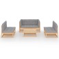 vidaXL Set Divani da Giardino 7 pz con Cuscini Legno Massello di Pino vidaXL Set Divani da Giardino 7 pz con Cuscini Legno Massello di Pino